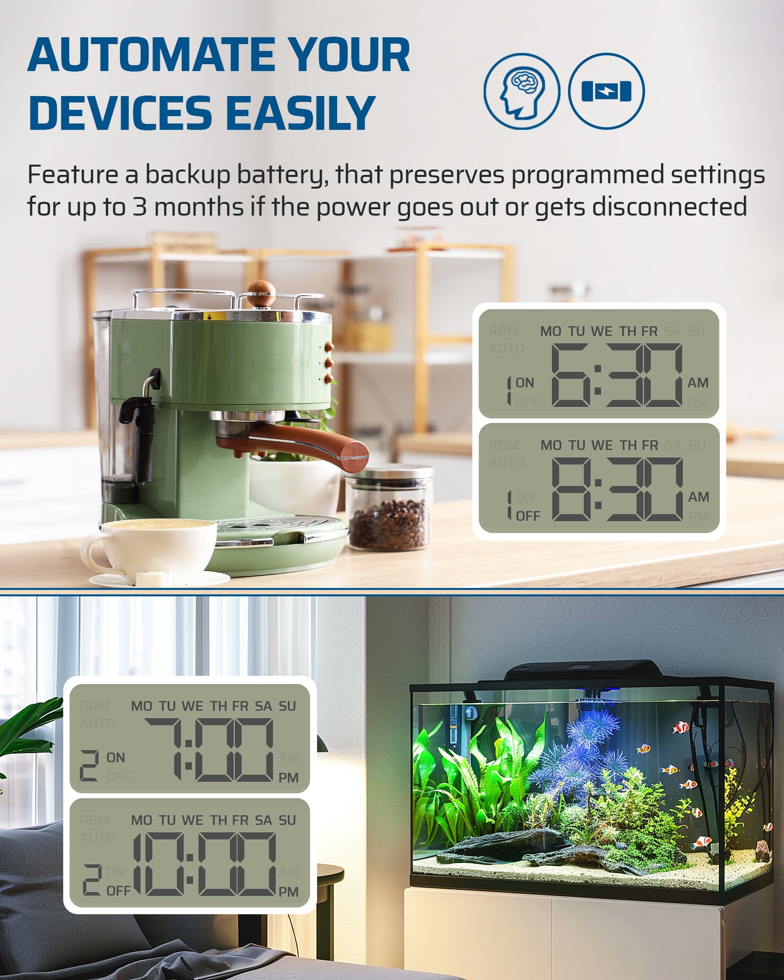 DEWENWILS 8 Outlet Power Strip with Timer (4 Timed/4 Always On