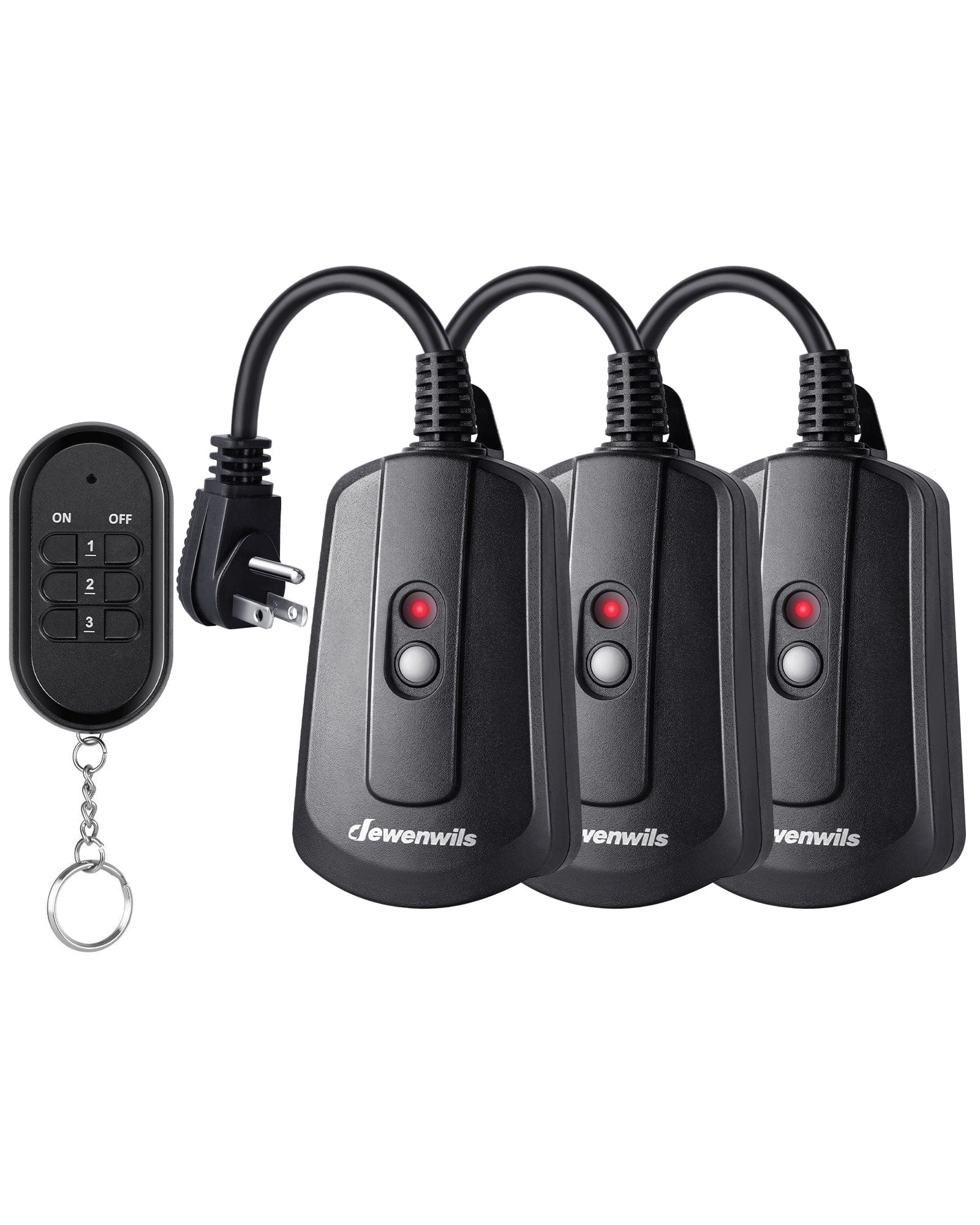 DEWENWILS Waterproof 100ft Wireless Remote Control Outlet kit  (1 Remote + 3 Outlets)--SHRIO13B1