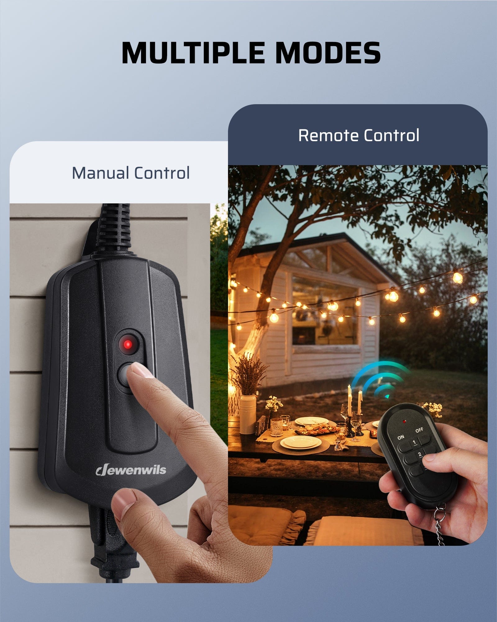 DEWENWILS Waterproof 100ft Wireless Remote Control Outlet kit  (1 Remote + 3 Outlets)--SHRIO13B1