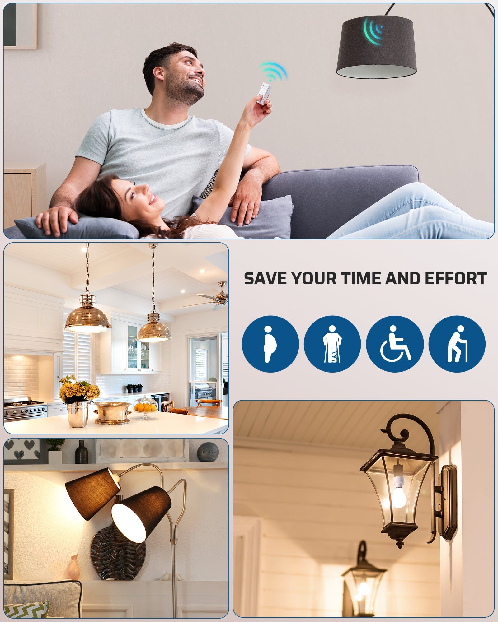 DEWENWILS Remote Control Light Socket with Dimmer, Wall Mounted Wireless Light Switch with 100FT Range & E26/E27 Socket, Wireless Light Bulbs Socket Switch for Closet, Garage, Basement-HRLD11C1