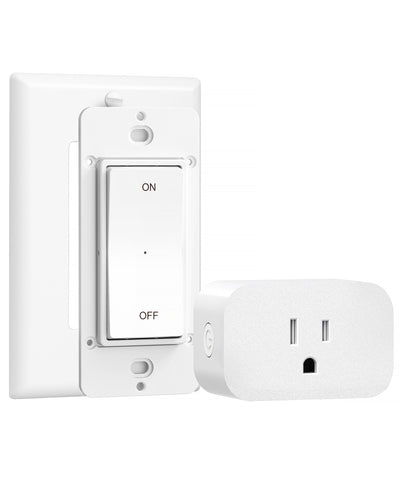 DEWENWILS Remote Control Outlet, Magnetic Wireless Light Switch, No Wiring, 100FT RF Signal, Programmable Remote Switches for Lamp, Electrical Appliance, 15A/1875W, FCC Listed -  HRLP11A - HRLP21A