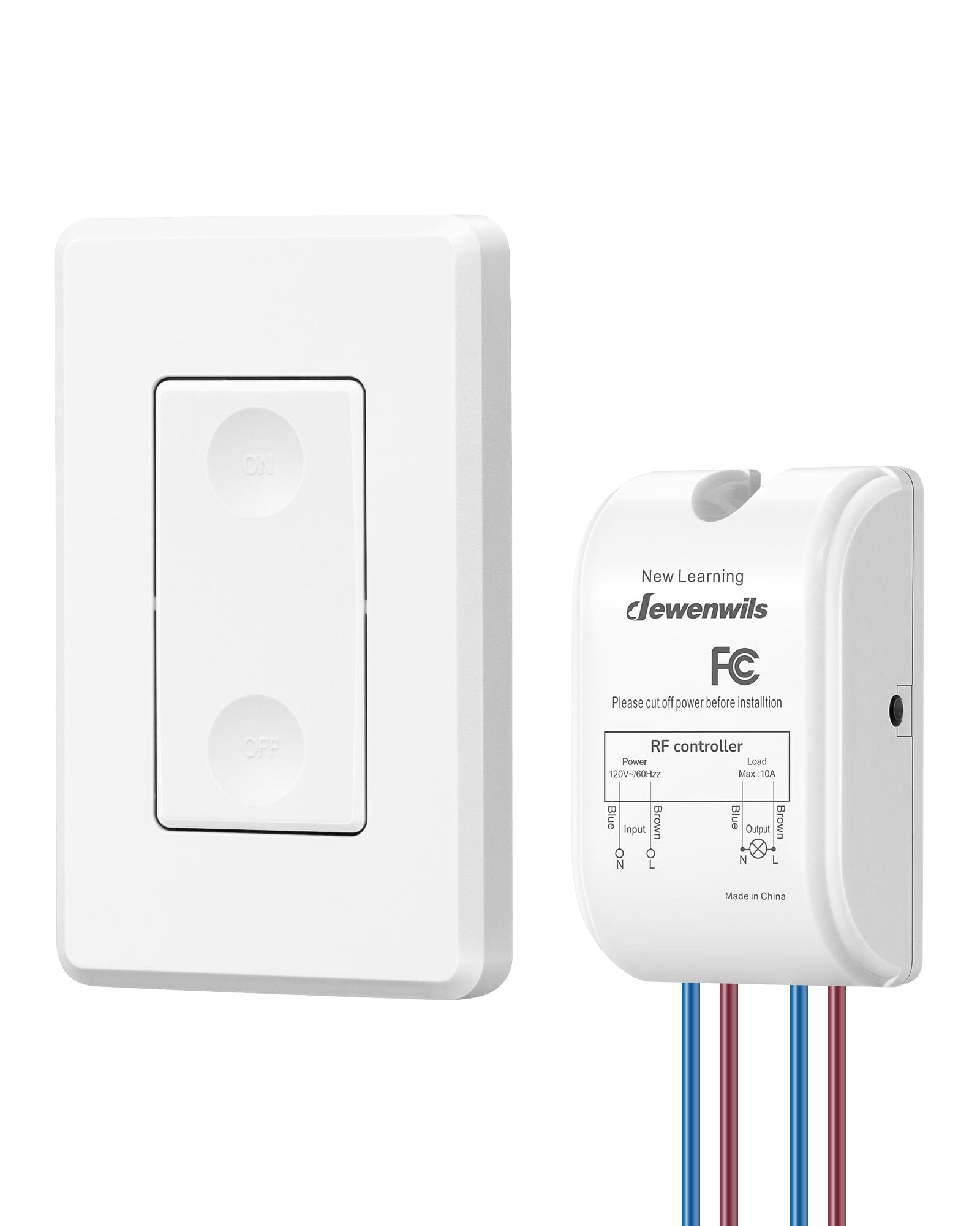 DEWENWILS Indoor 100ft Wireless Remote Control Light Switch and Receiver Kit--SHRLS11D