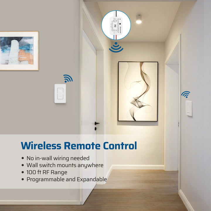 Led Light Switch Receiver DEWENWILS Wireless Remote Control Light Switch and Receiver, 110v 120v ...
