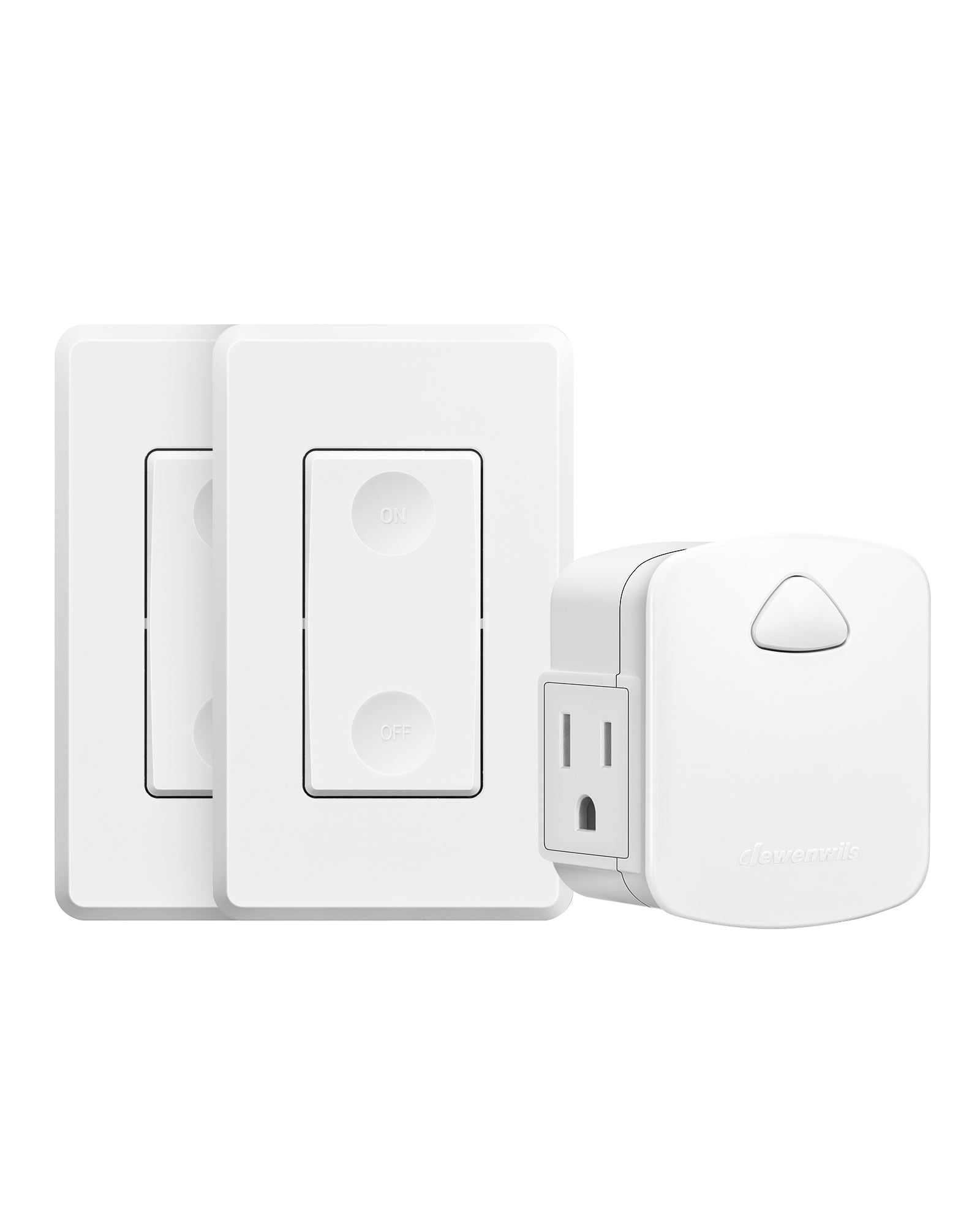 DEWENWILS Indoor 100ft Wireless Remote Control Wall Switch and Outlet (2 Switches +1 Outlet)--SHRLS21K1
