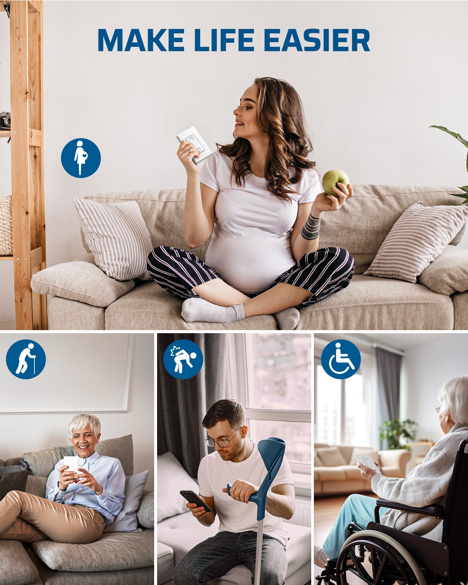 DEWENWILS Indoor 100ft Wireless Remote Control Wall Switch and Outlet--SHRLS11K1