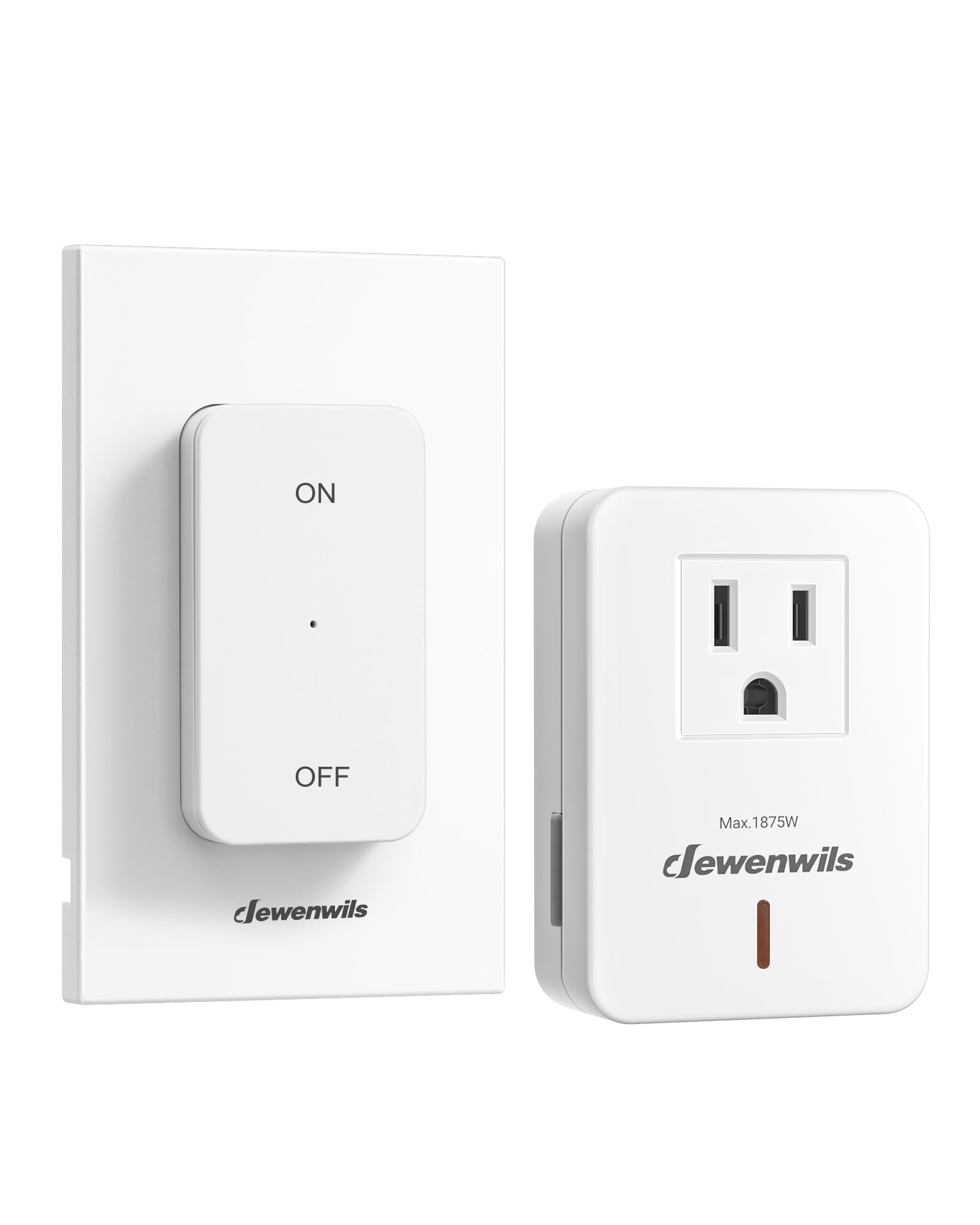 DEWENWILS Wireless Light Switch, 100 FT RF Signal, Remote Control Outlet Switch with Magnetic Base, Compact & Expandable, 15A/1875W Wireless Remote Switch for Indoor Lighting, Fan, Charger-HRLS11P