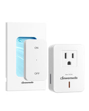 DEWENWILS Wireless Light Switch, 100 FT RF Signal, Remote Control Outlet Switch with Magnetic Base, Compact & Expandable, 15A/1875W Wireless Remote Switch for Indoor Lighting, Fan, Charger-HRLS11P