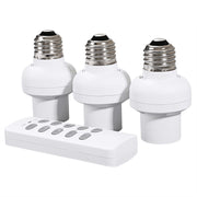 DEWENWILS Remote Control Light Bulb Socket, Wireless Light Socket Switch Kit, Remote Light Socket E26/E27 Base for Pull Chain Light Fixture, No Wiring, (1 Remote+3 Sockets)-HRLS13R