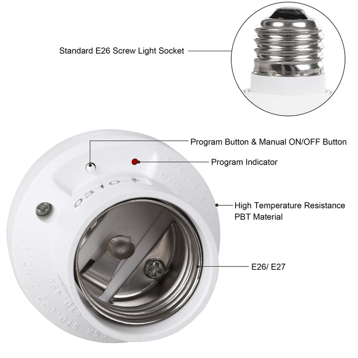 DEWENWILS Remote Control Light Bulb Socket, Wireless Light Socket ...