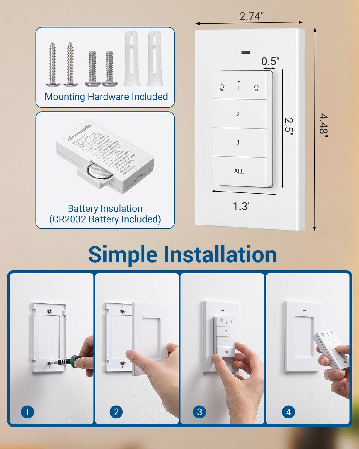 Remote Control Light Socket dimensions