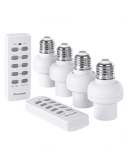 DEWENWILS Remote Control Light Bulb Socket, Wireless Light Socket Switch Kit, Remote Light Socket E26/E27 Base for Pull Chain Light Fixture, No Wiring, (2 Remote+4 Socket)-HRLS24R