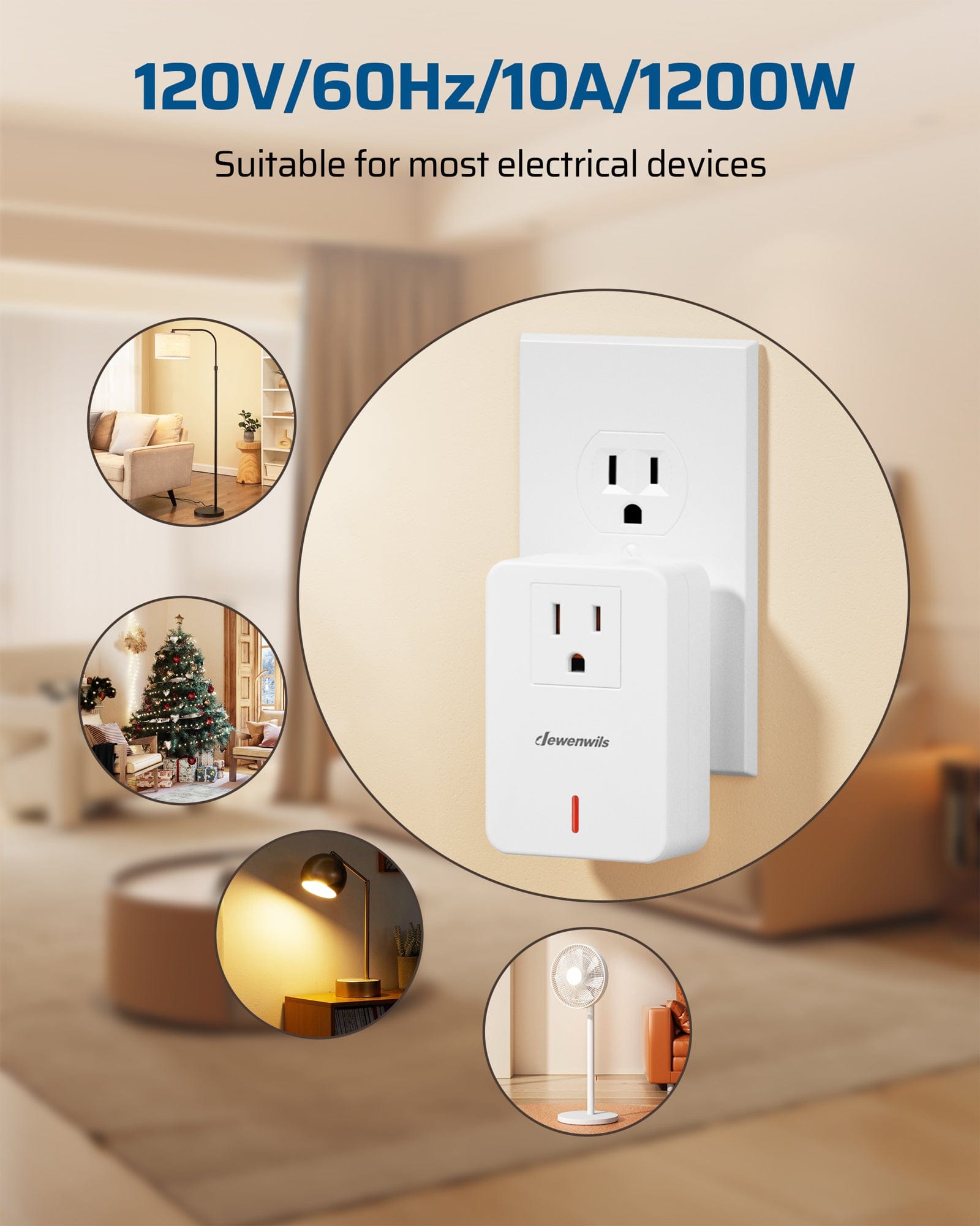 DEWENWILS Indoor 100ft Wireless Remote Control Wall Switch and Outlet (2 Switches +1 Outlet)--SHRLS21C1