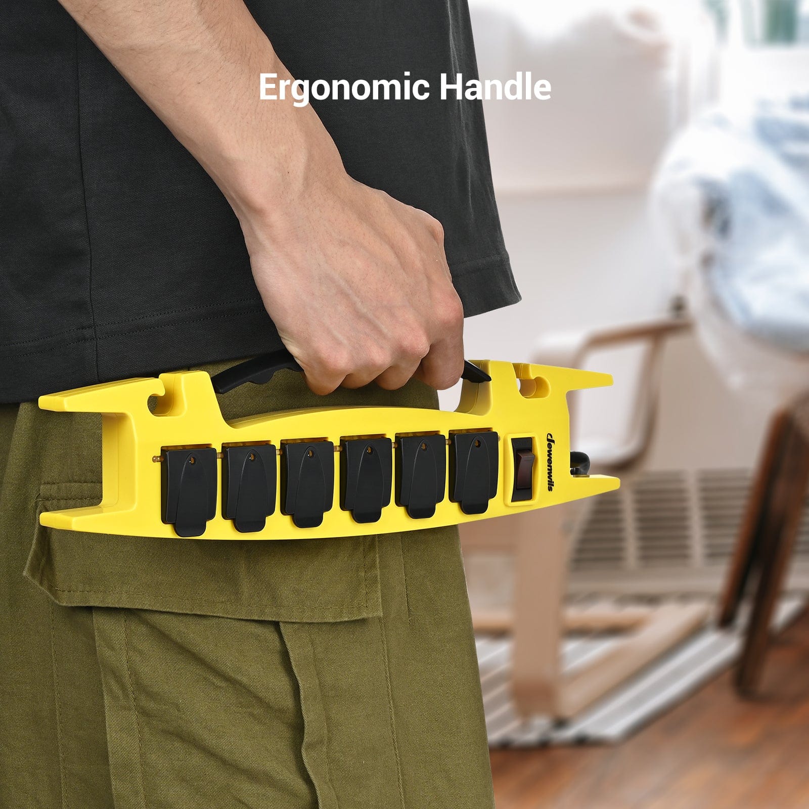 DEWENWILS 6-Outlet Heavy Duty Power Strip with 15FT Cord, Garage Power Strip with 15A Circuit Breaker, Industrial Power Strip, Wall Mountable & Cord Management, Safety Cover-HRPS02C