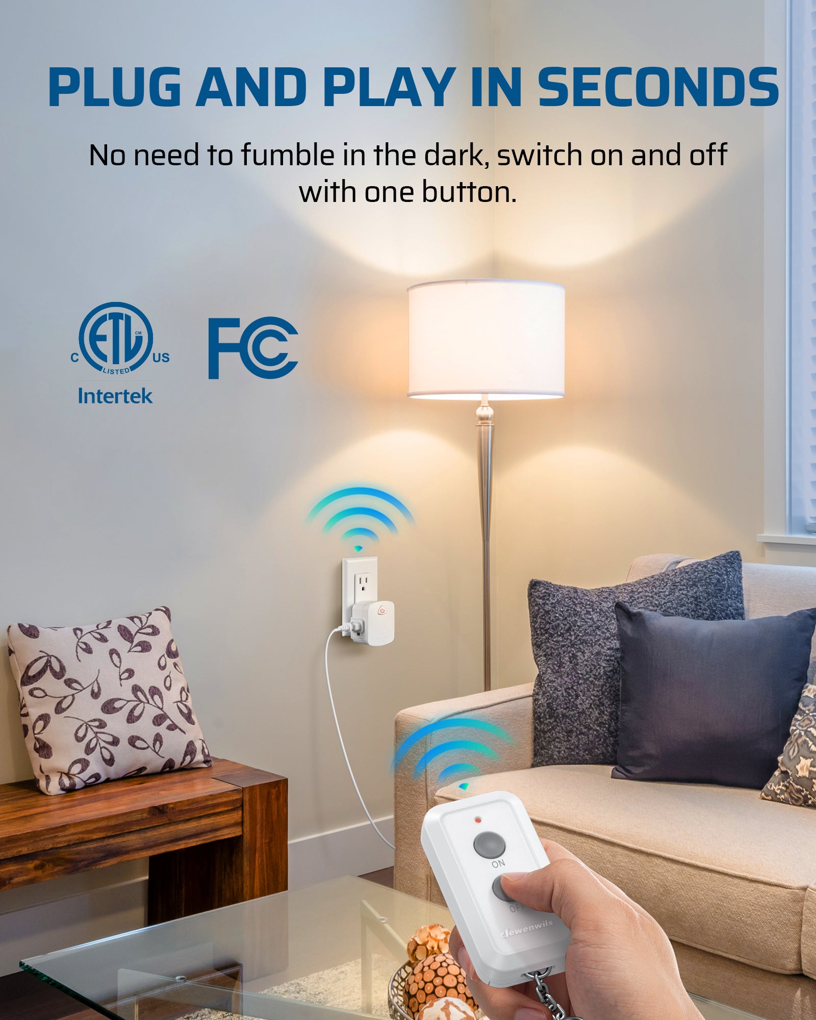 DEWENWILS Upgraded Version Indoor 100ft Programmable Wireless Remote Control Outlet--SHRS101K1
