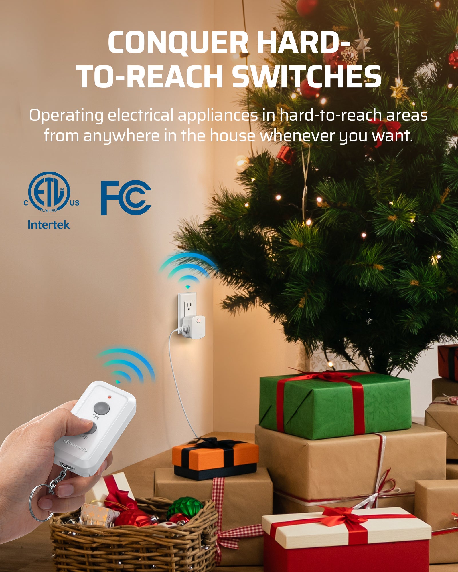 DEWENWILS Upgraded Version Indoor 100ft Programmable Wireless Remote Control Outlet--SHRS101K1