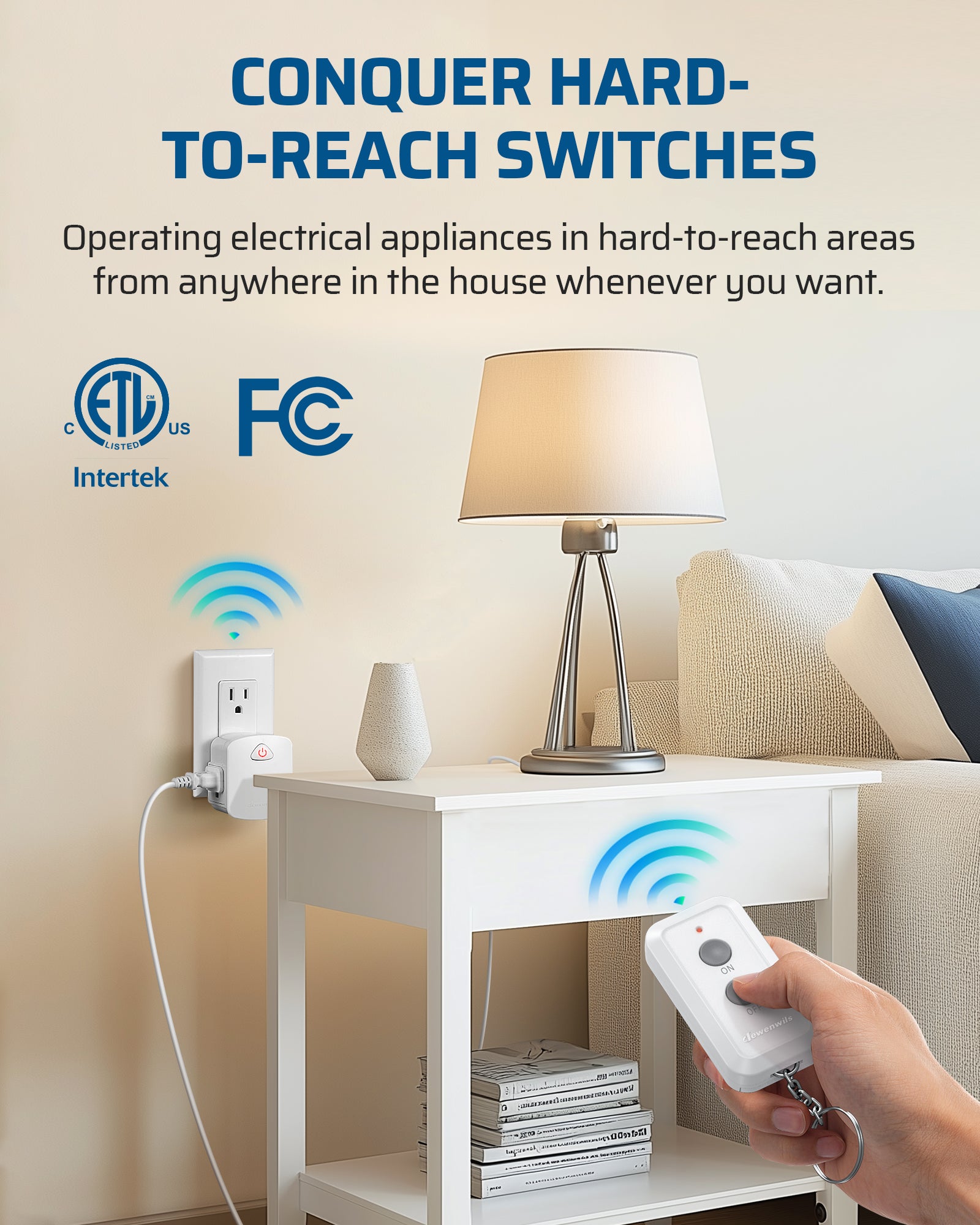 DEWENWILS Upgraded Version Indoor 100ft Programmable Wireless Remote Control Outlet--SHRS101K1