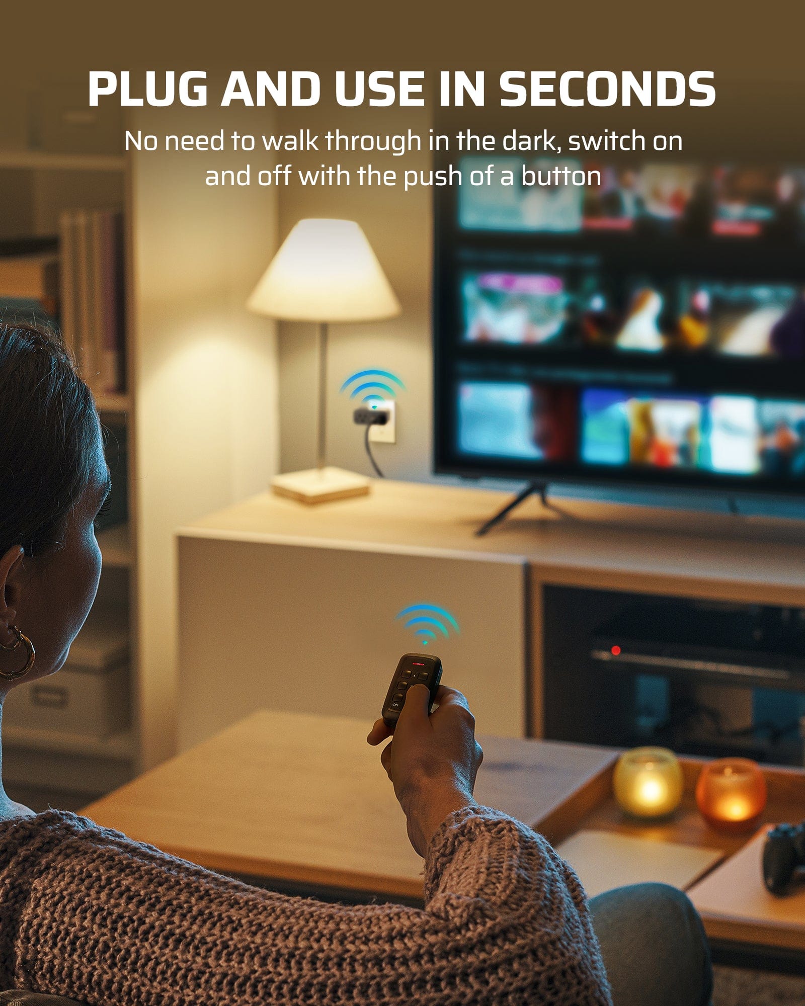 DEWENWILS Indoor Remote Control Outlet, 2 Independent Control & Dual-Controlled, 15A/1875W Remote Light Switch, 100FT Range-HRS101R