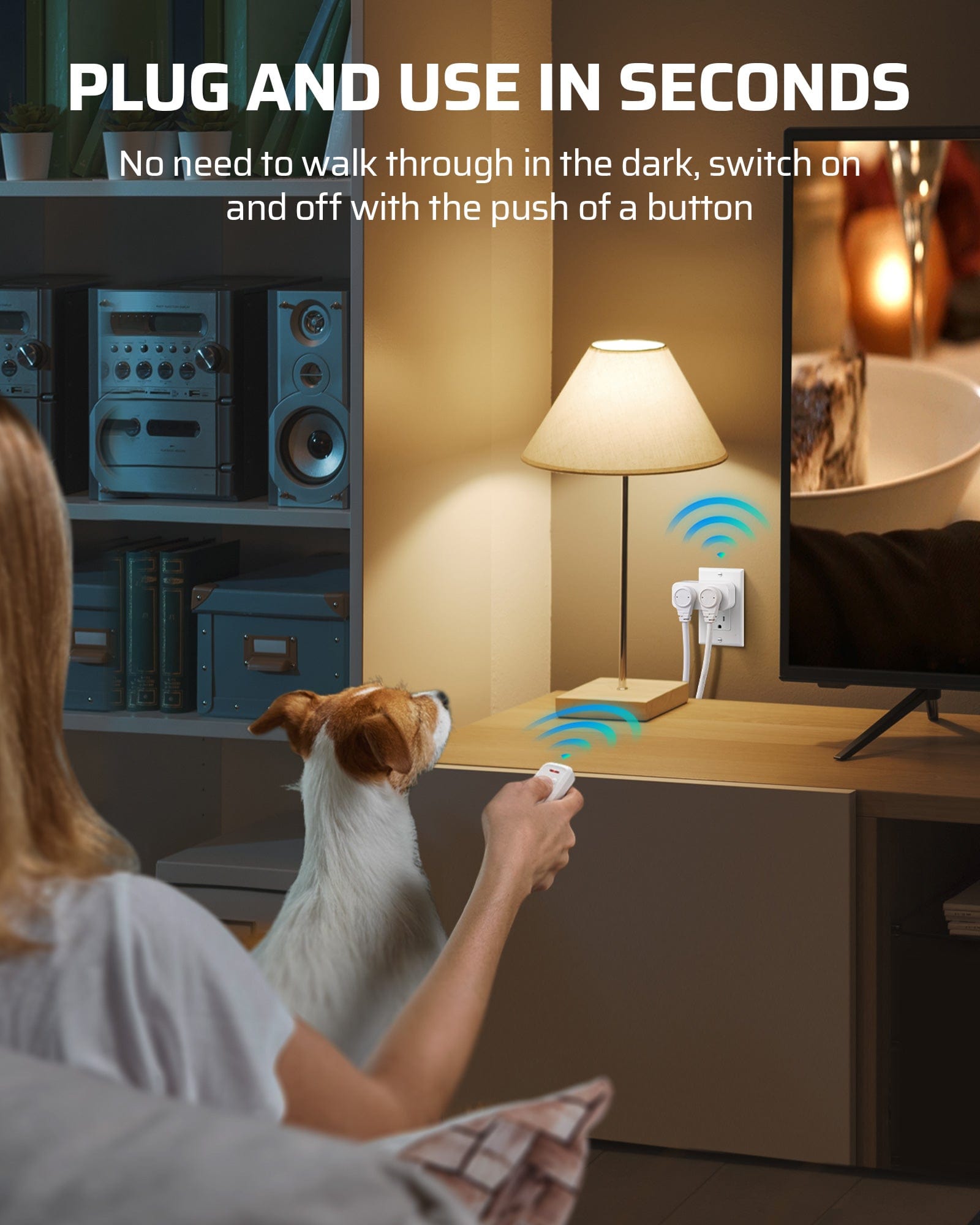 DEWENWILS 100ft Wireless Remote Control Outlet, 2 Independent Control Sockets --F1SHRS101W