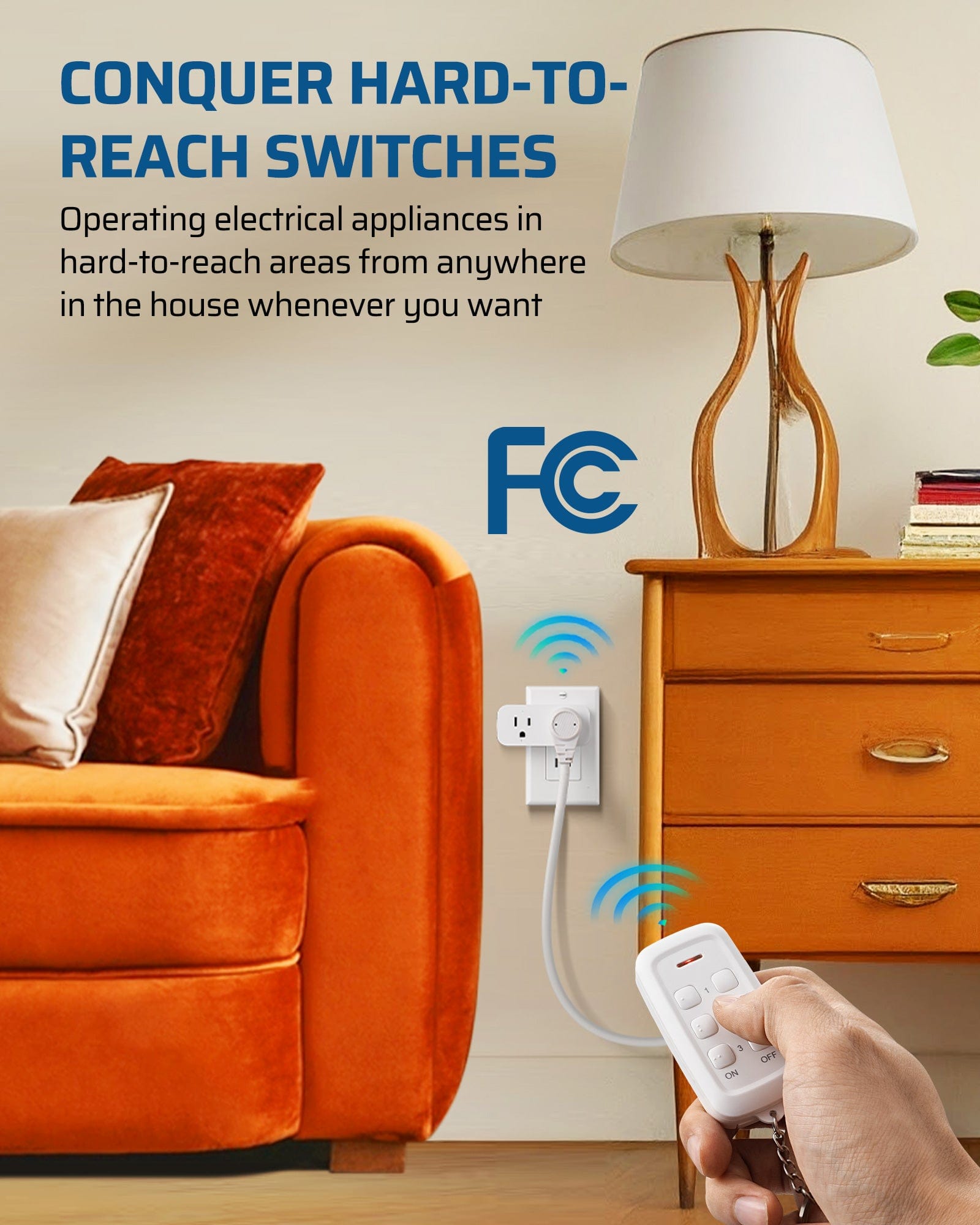 DEWENWILS 100ft Wireless Remote Control Outlet, 2 Independent Control Sockets --F1SHRS101W