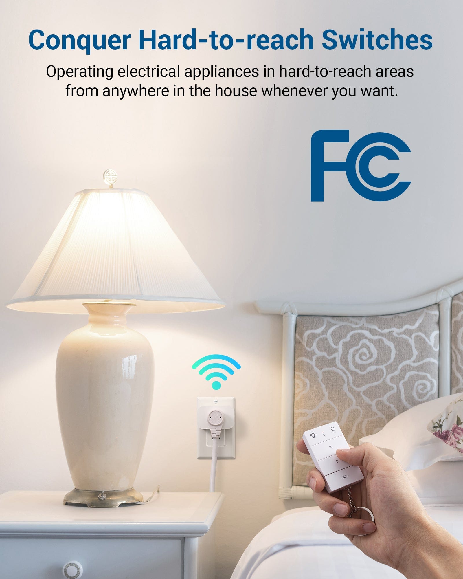 DEWENWILS Wireless Remote Control Outlet, No Wiring, Programmable & Expandable Electrical Outlet Switch, 100FT Control Range, 125V/15A/1875W Independent Control Outlet(1Remote+3 Outlets)-HRS103L1