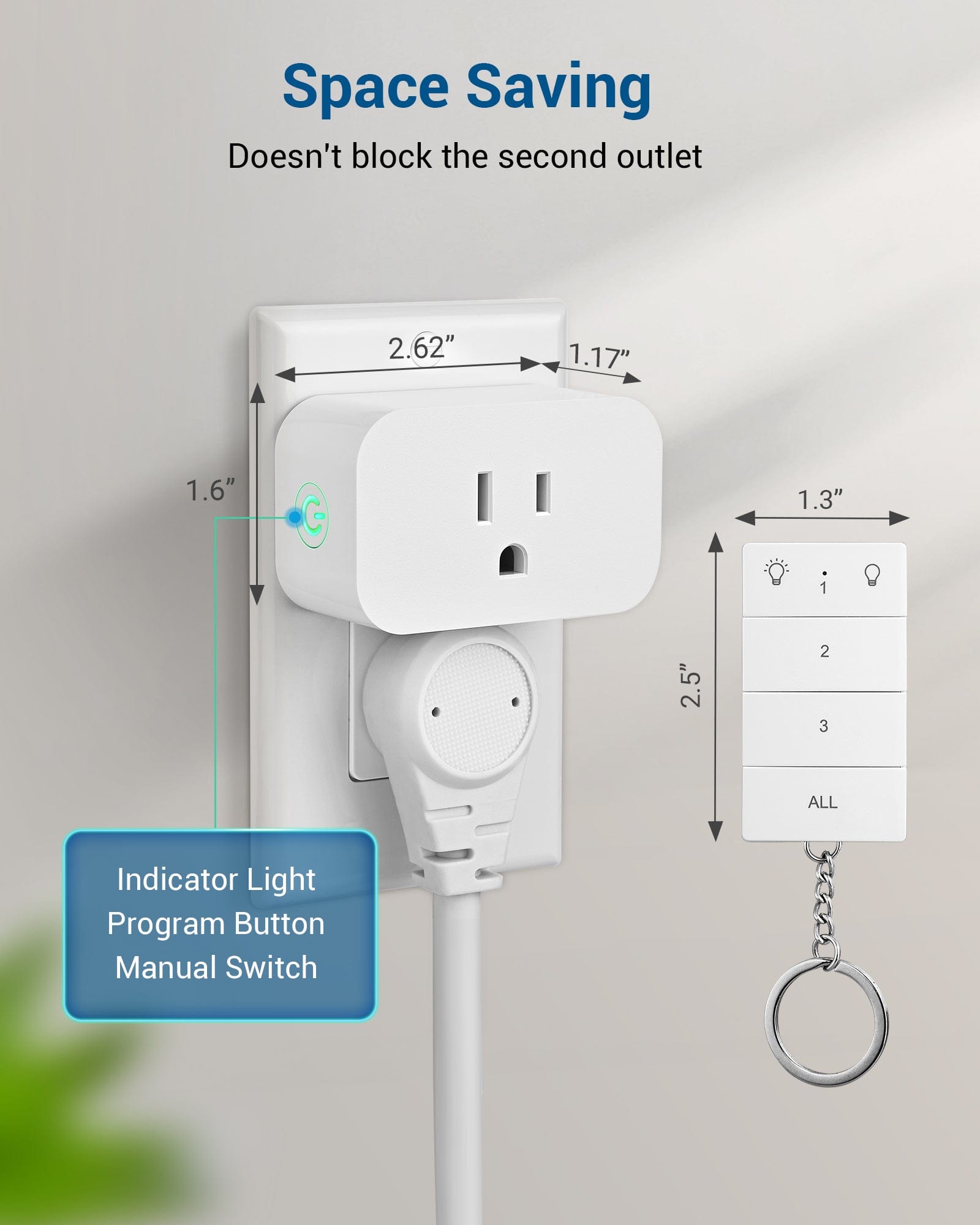 DEWENWILS Wireless Remote Control Outlet, No Wiring, Programmable & Expandable Electrical Outlet Switch, 100FT Control Range, 125V/15A/1875W Independent Control Outlet(1Remote+3 Outlets)-HRS103L1