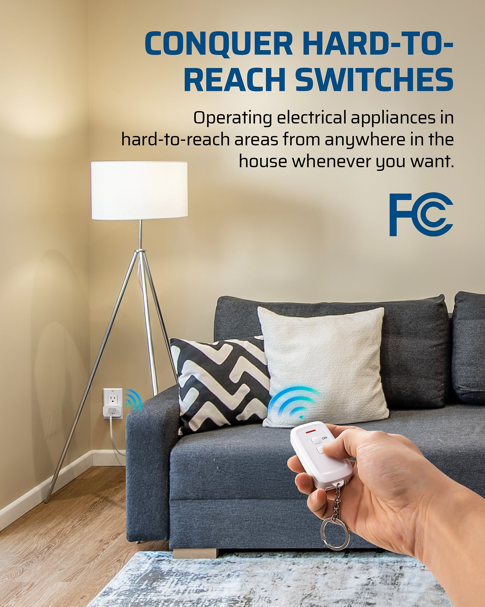 DEWENWILS Remote Control Outlet, Indoor Remote Outlet with 2 Remotes, Programmable & Expandable, 100FT Range, 15A/1875W, Remote Outlet Switch for Christmas Lights/Trees, Floor Lamp, Bedside Lamp, Fan-HRS201L