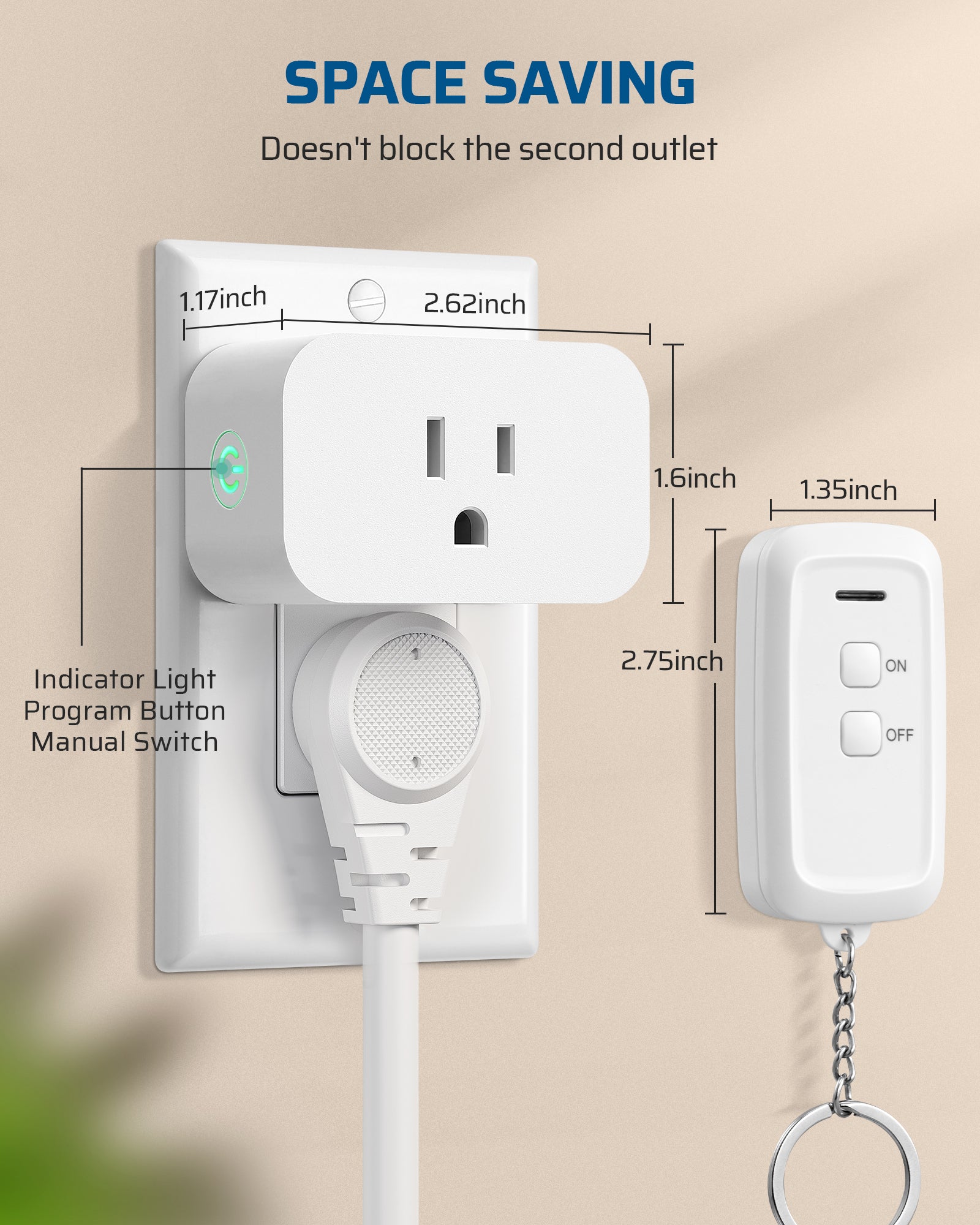 DEWENWILS Remote Control Outlet, Indoor Remote Outlet with 2 Remotes, Programmable & Expandable, 100FT Range, 15A/1875W, Remote Outlet Switch for Christmas Lights/Trees, Floor Lamp, Bedside Lamp, Fan-HRS201L