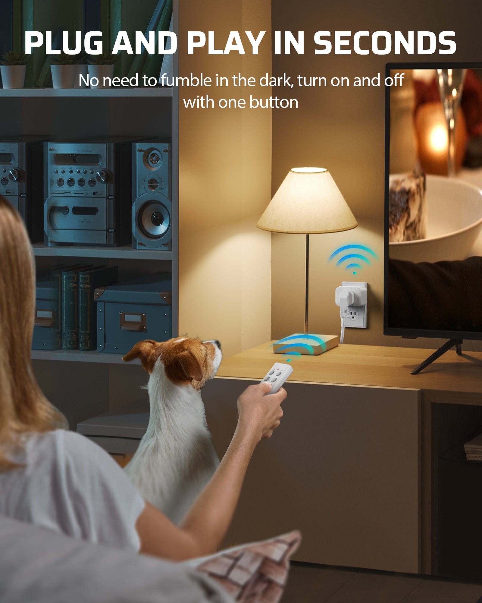 DEWENWILS Wireless Remote Control Outlet, Programmable and Expandable Electrical Outlet Switch, 100FT Range, 125V/15A/1875W Wireless Remote Light Switch, FCC Listed, 2 Remote and 5 Outlets-SHRS205M