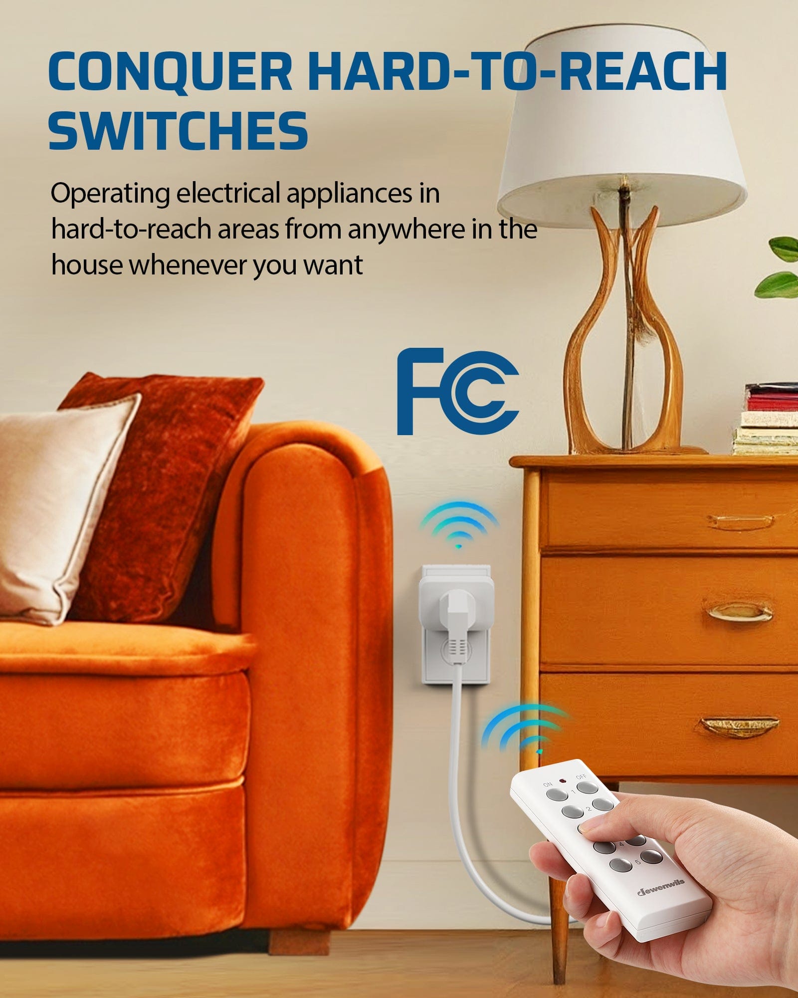 DEWENWILS Indoor Remote Control Outlet, Expandable Remote Light Switch ...