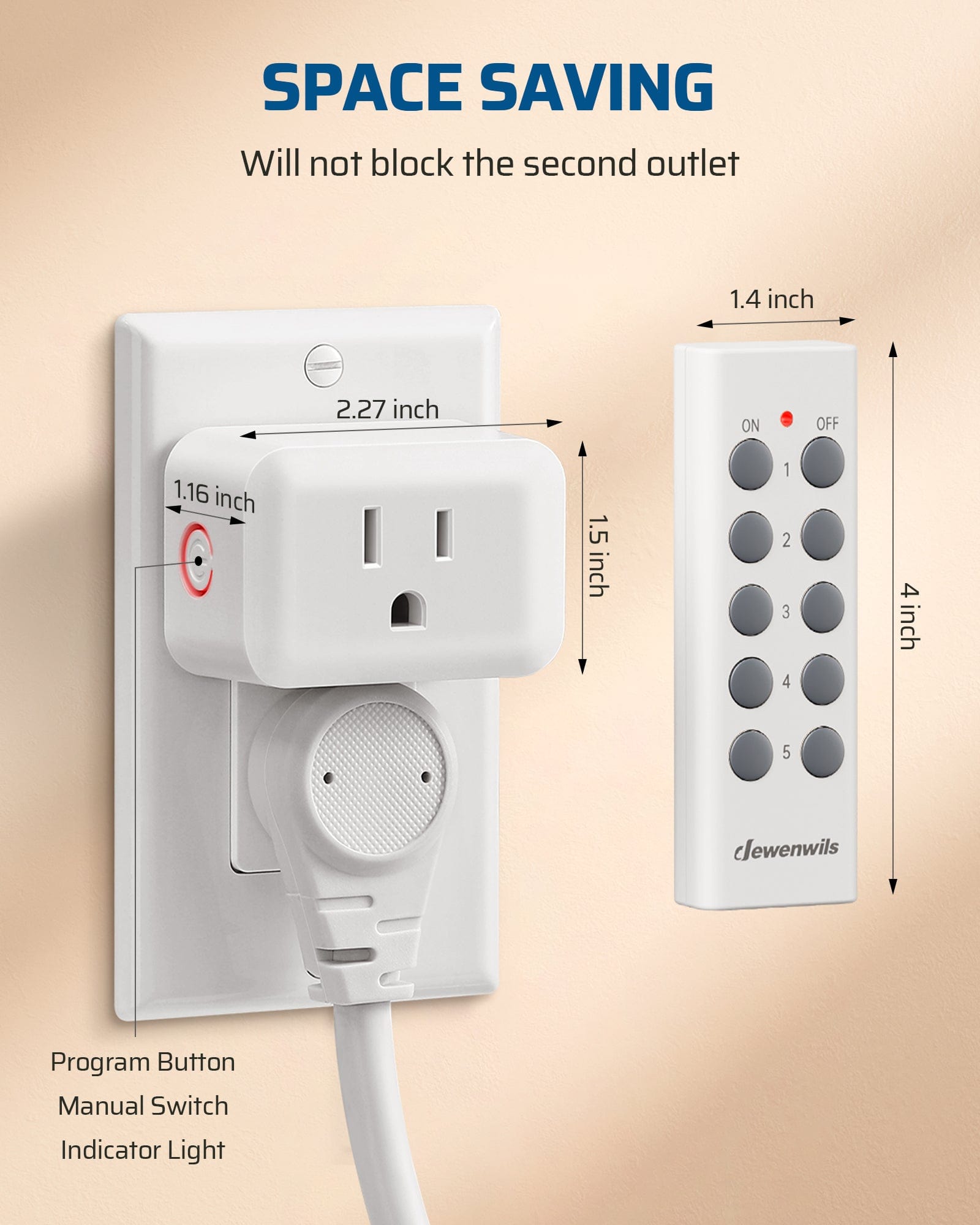 DEWENWILS Indoor Remote Control Outlet, Expandable Remote Light Switch ...
