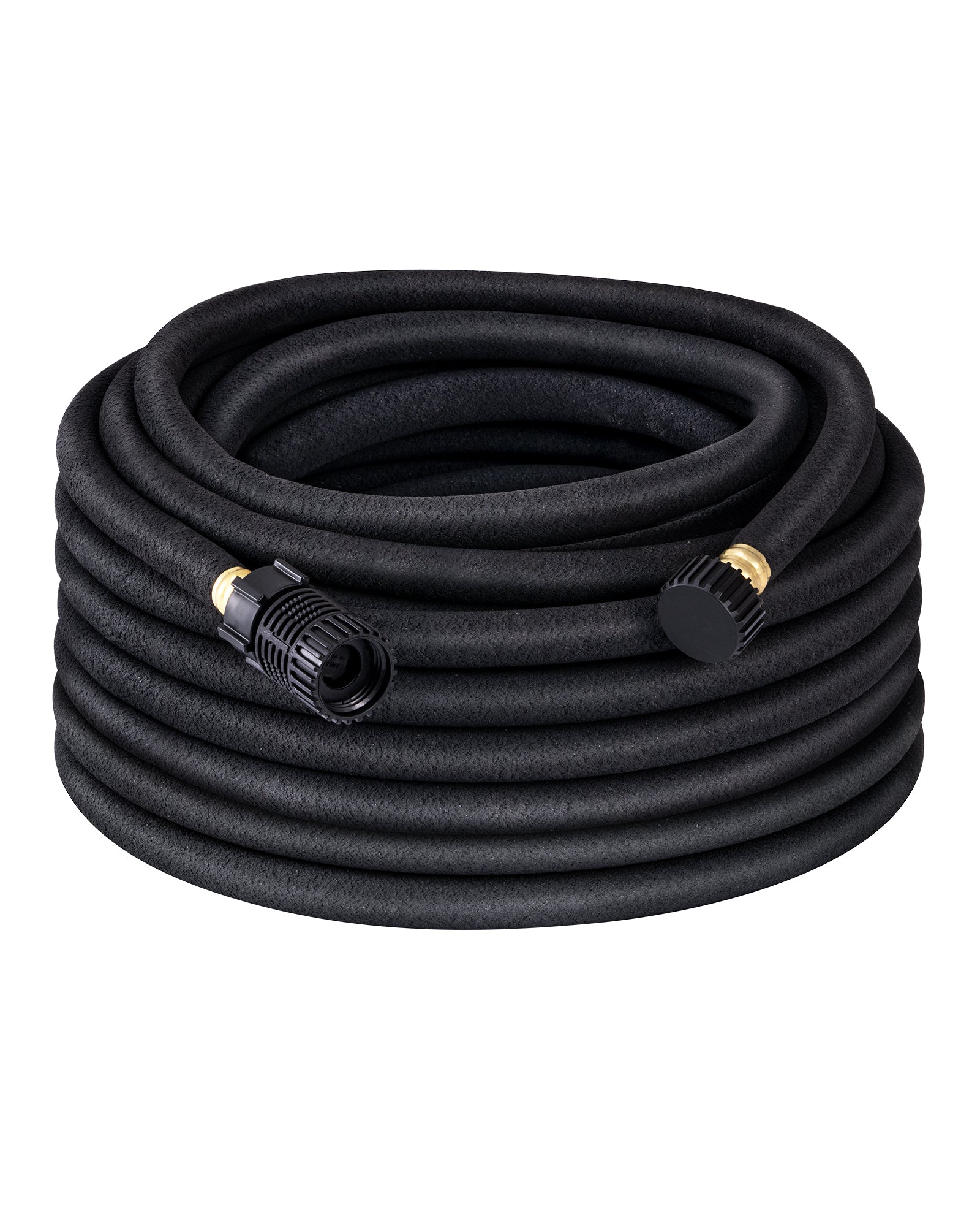 DEWENWILS Soaker Hose 75FT for Garden Beds, 5/8 Inch Round Drip Hose with Pressure Regulator, Flexible Leakproof, Save 75% Water, Irrigation Hose for Vegetable, Fruit Beds, Shrubs, Lawn, Yard-HRSH75B