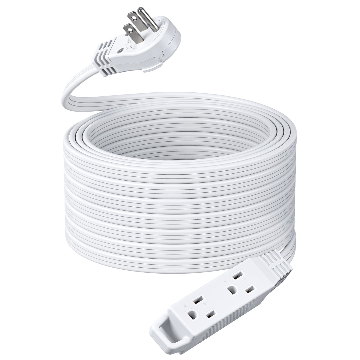 DEWENWILS 20FT 360° Rotating Flat Plug Extension Cord 3 Prong 16 AWG Grounded Power Strip Power Cable