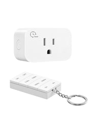 DEWNEWILS Remote Control Outlet with Timer, Indoor Remote Timer Outlet, 100FT Wireless Control Range, 15A/1875W, Remote Outlet Switch Countdown Time for Household Appliances-HRT101L