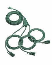 DEWENWILS Outdoor Extension Cord 1 to 3 Splitter, 3 Prong Outlets Plugs, Max 28ft End to End (40 FT Total),16/3C SJTW Weatherproof Wire for Christmas String Lights-HSC103B1