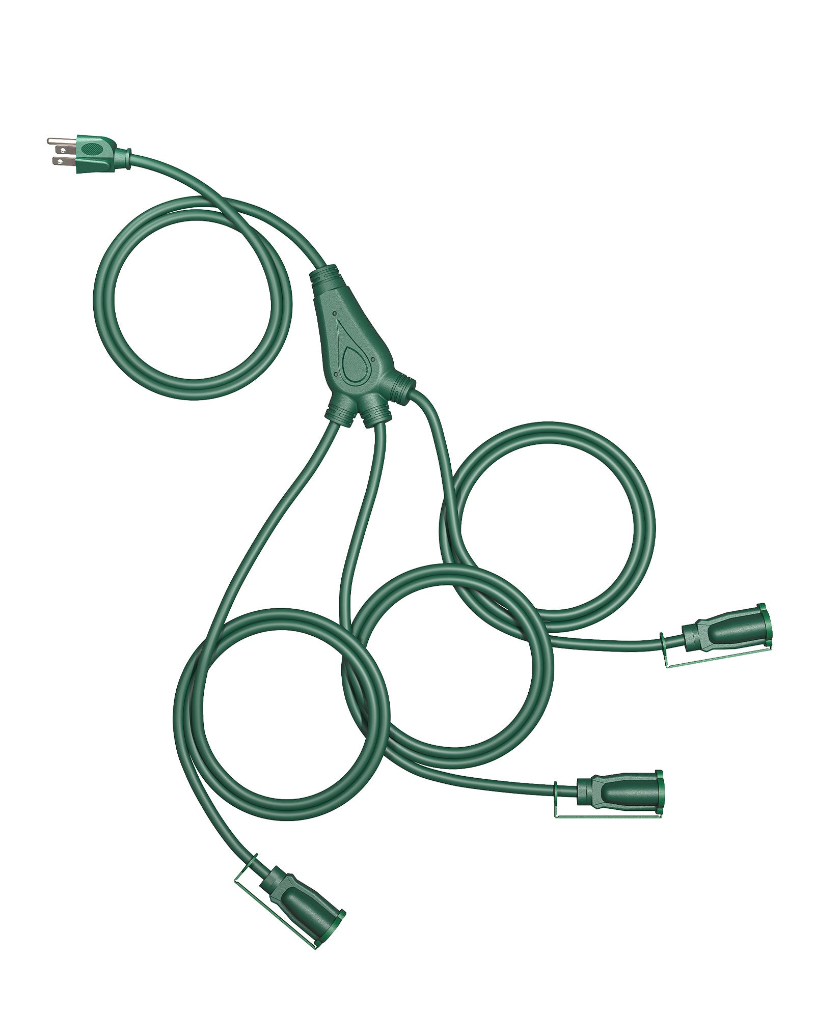 DEWENWILS Outdoor Extension Cord 1 to 3 Splitter for Christmas, Total 12FT, 13A 125V 1625W 16/3C SJTW Extension Cord Outdoor, Heavy Duty Extension Cord for Holiday Decorations, Outdoor Light-HSC103E