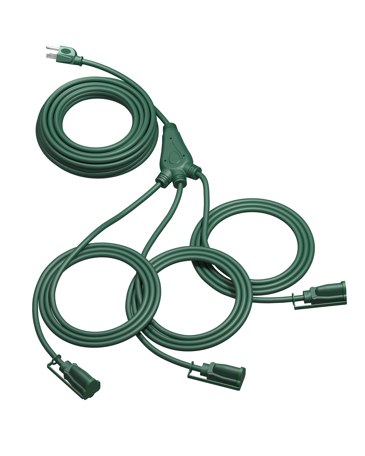 DEWENWILS Outdoor Extension Cord 1 to 3 Splitter for Christmas, Total 52FT, 13A 125V 1625W 16/3C SJTW Extension Cord Outdoor, Heavy Duty Extension Cord for Holiday Decorations, Outdoor Light-HSC103F