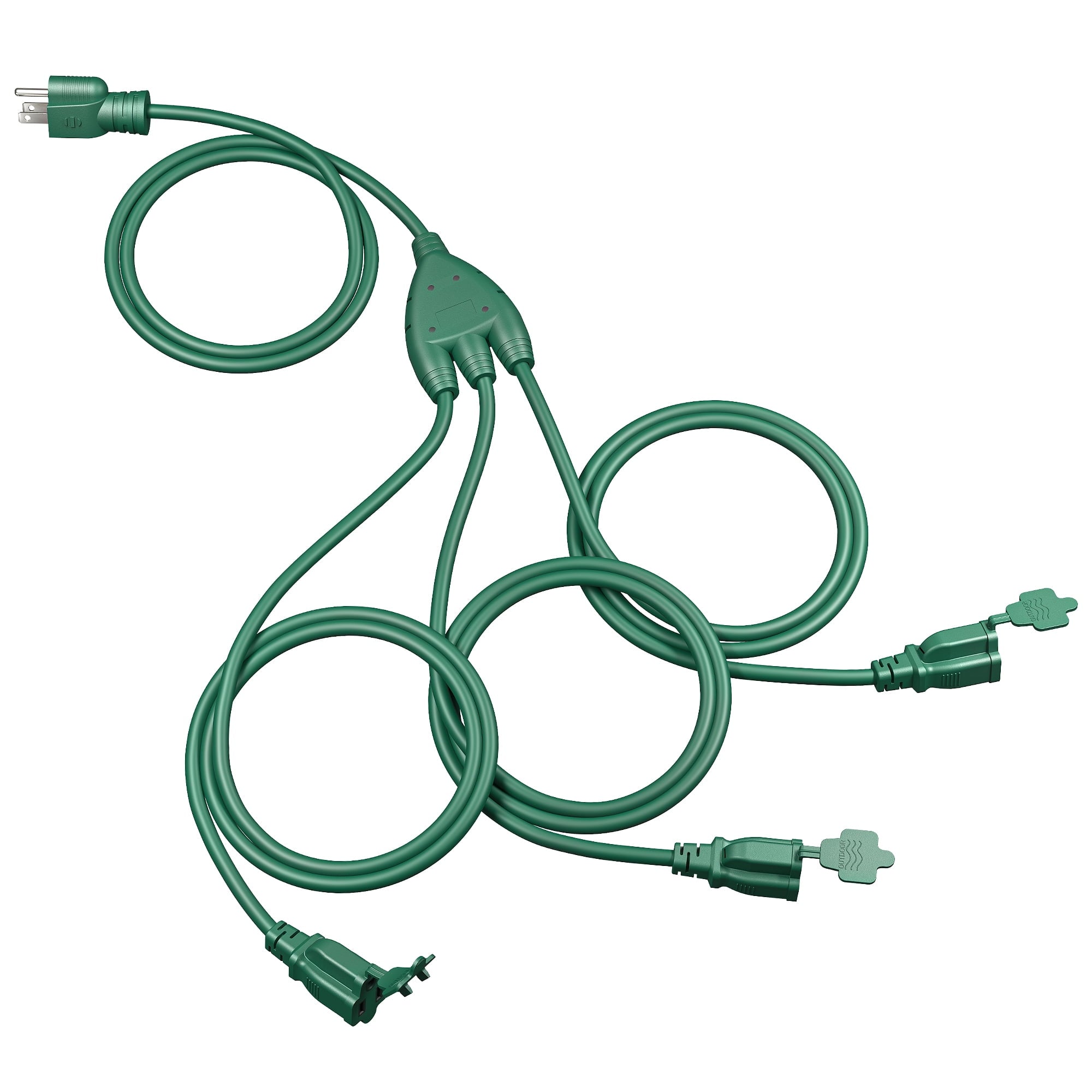 DEWENWILS Outdoor Extension Cords for Outside 13FT (4+3+3+3), Extension Cord Multiple 3 Outlets with Safety Cover 16 AWG SJTW ETL Listed