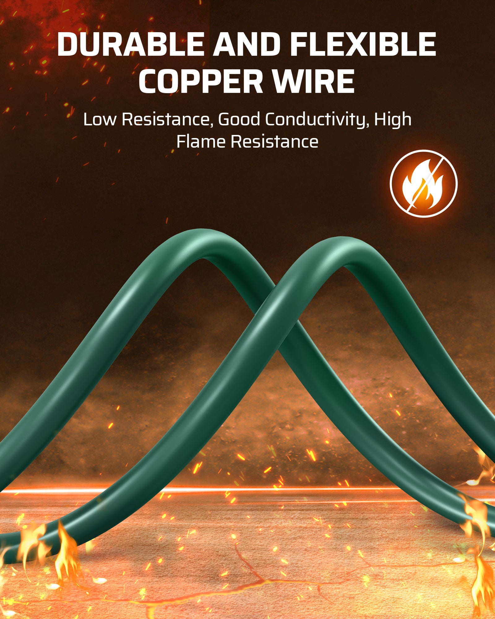 DEWENWILS Outdoor Extension Cord with 1 to 3 Splitter, Total 25FT (Max Length 13FT from End to End), SJTW Outdoor Extension Cord, Heavy Duty Extension Cord for Christmas Halloween, Green-HSC132A