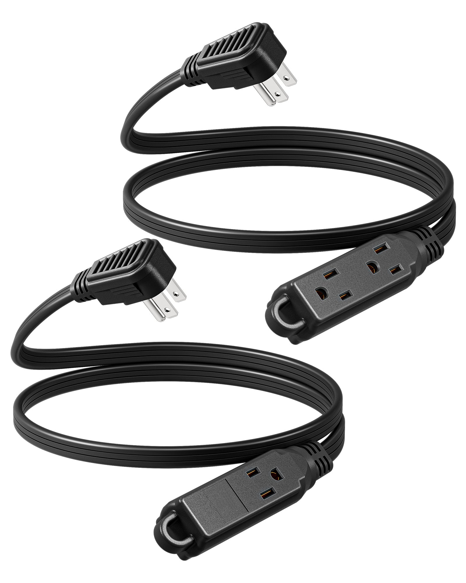 DEWENWILS 3ft Indoor/Outdoor Extension Cord, 14/3 SJTW 3 Prong Heavy Duty Power Cable, NEMA 5-15P to NEMA 5-15R (2 Pack)-HNCB03L