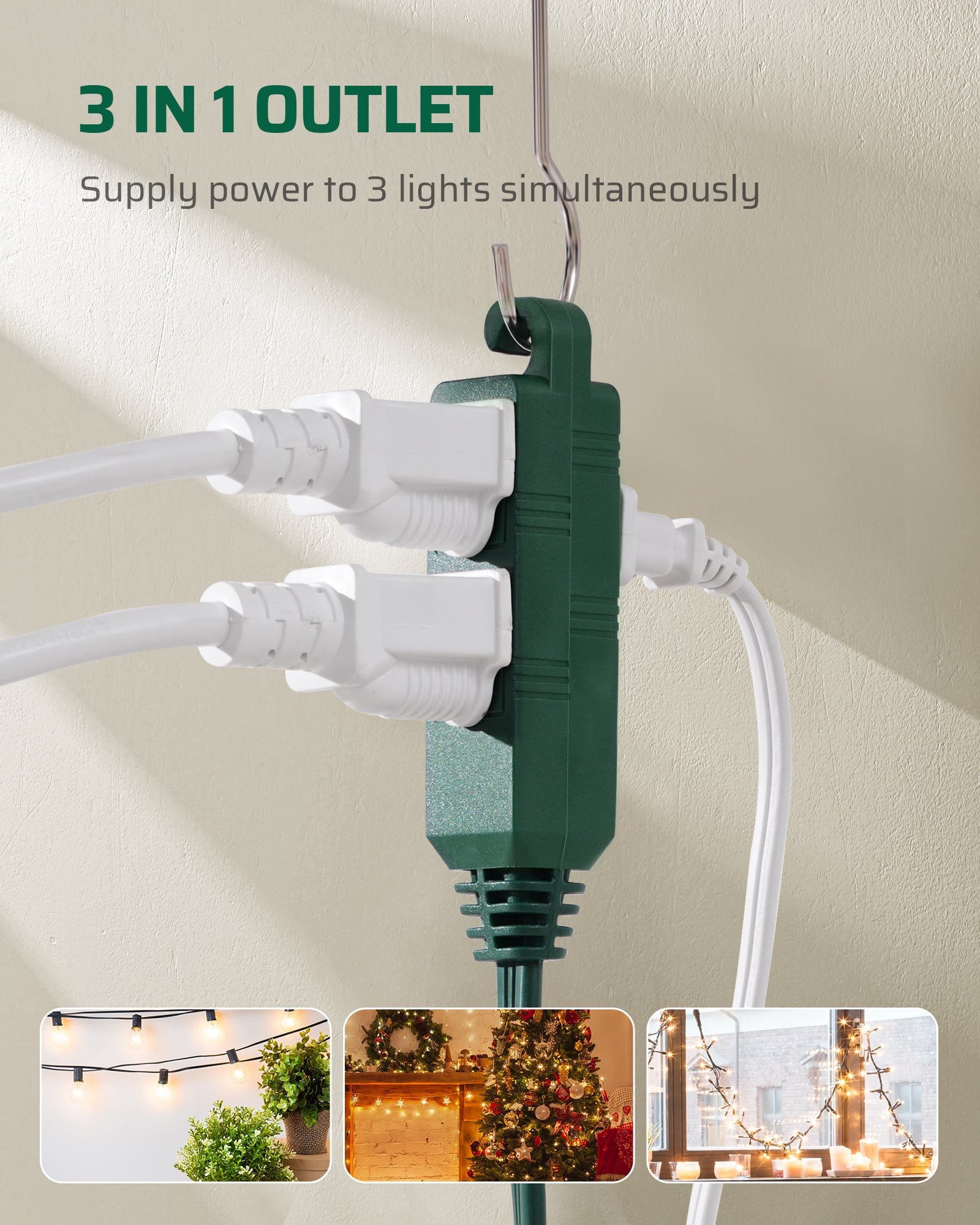 DEWENWILS Flat Extension Cord 3 Prong, 16 AWG, 13A 1625W 125VAC (2-Pack)-HSCG03B