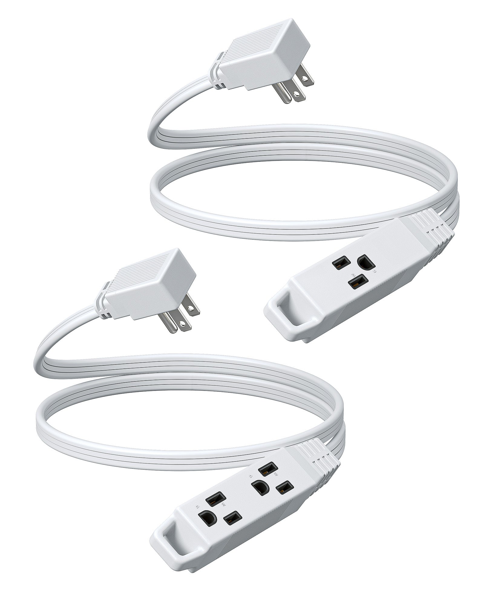 DEWENWILS 3ft Indoor/Outdoor Extension Cord, 14/3 SJTW 3 Prong Heavy Duty Power Cable, NEMA 5-15P to NEMA 5-15R (2 Pack)-HNCB03L