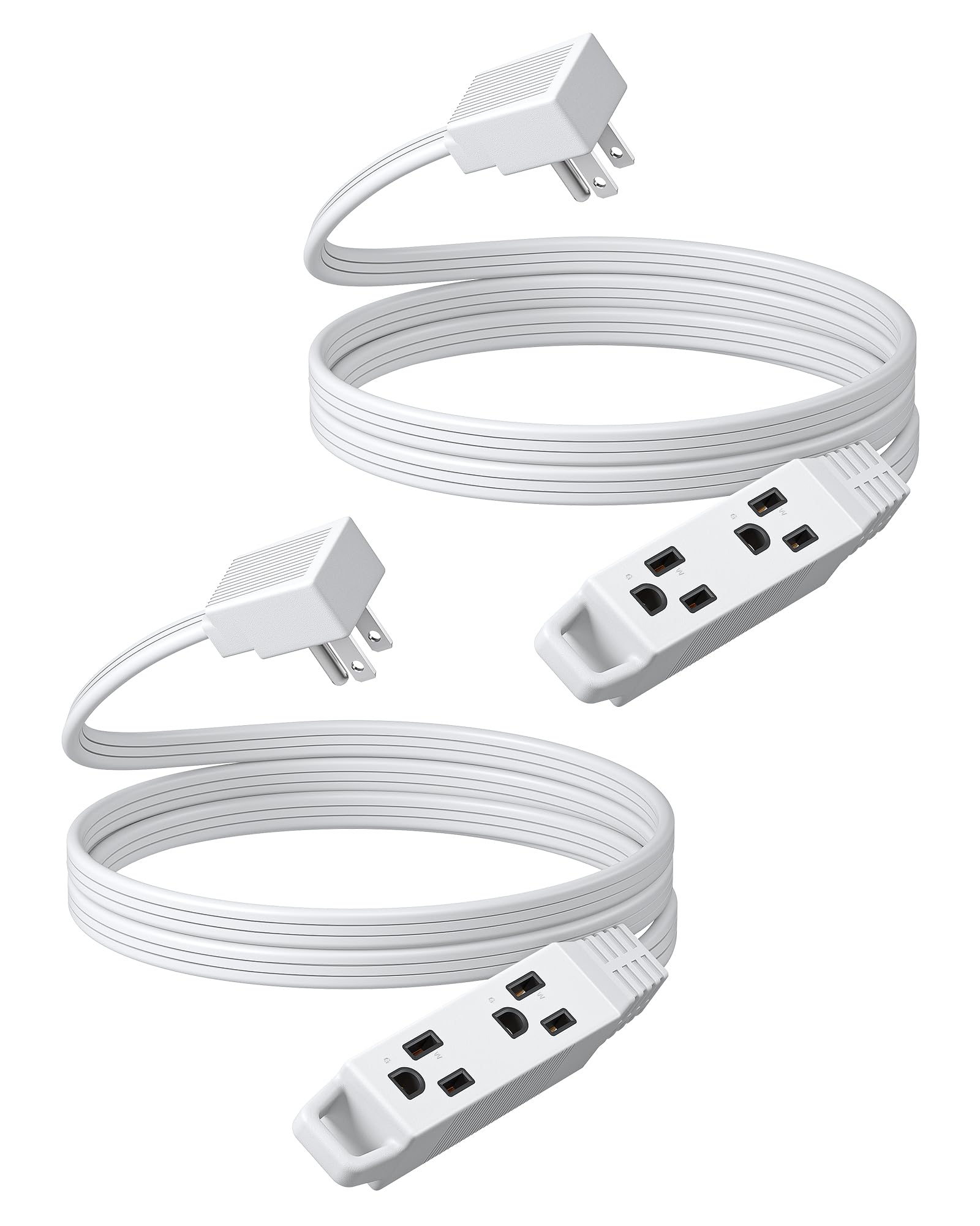 DEWENWILS 3ft Indoor/Outdoor Extension Cord, 14/3 SJTW 3 Prong Heavy Duty Power Cable, NEMA 5-15P to NEMA 5-15R (2 Pack)-HNCB03L