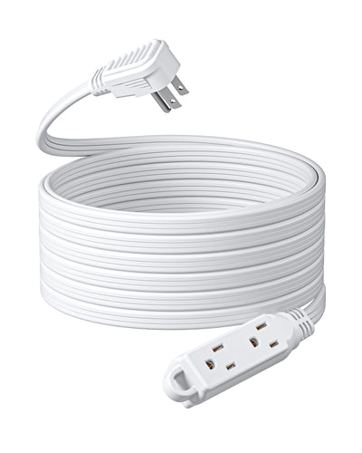 DEWENWILS  25ft 3 Outlet Extension Cord with Flat Plug, 16/3 Awg Grounded Power Cable for Indoor Use, SPT-3 Cord-HSCW25A