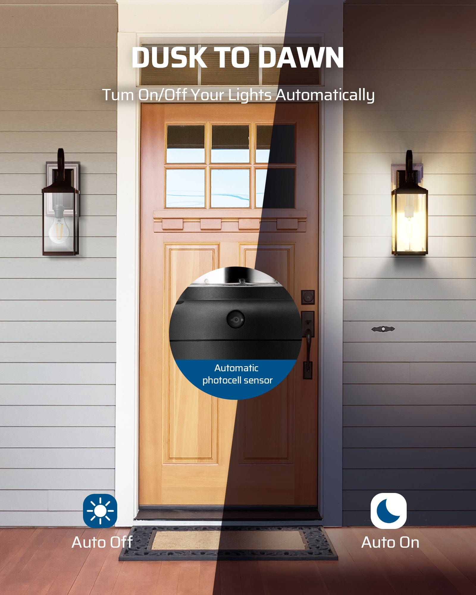 DEWENWILS Dusk to Dawn Light Sensor Socket E26/E27, Compatible with Incandescent/CFL/LED/Halogen Bulbs (2 Pack)-HSLS02E