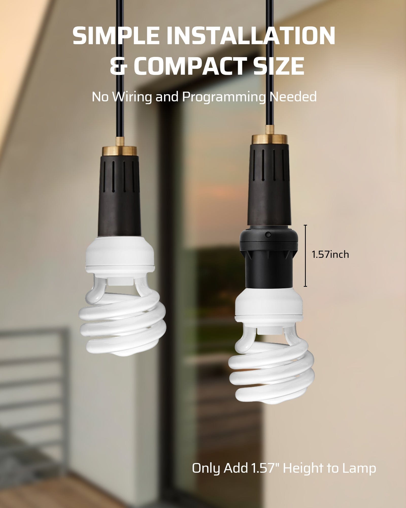 DEWENWILS Waterproof Dusk to Dawn E26 Light Sockets with Photocell Sensor, Light Socket Adapter for for Porch Garage Garden Patio Lights (4 Pack)-HSLS04E