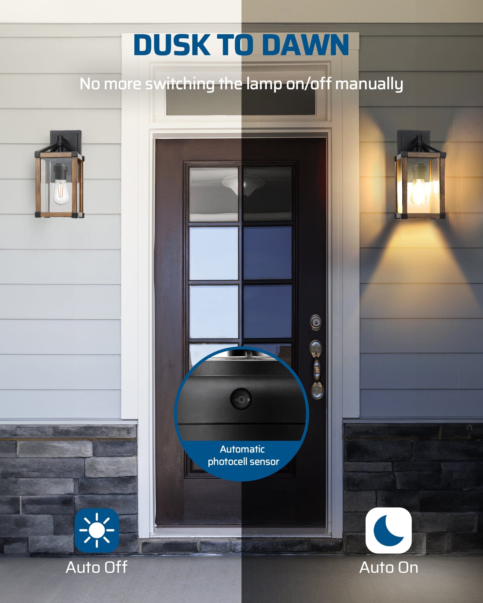 DEWENWILS Light Sensor Socket, Dusk to Dawn Light Socket Adapter, 360° Sensor Rotation, E26/E27 Light Bulb Sockets for Porch Light, Wall Light, Compatible with LED/INC/CFL/Halogen Bulbs, 2 Pack-HSLS02J