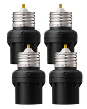 DEWENWILS Light Sensor Socket, E26/E27 Light Socket Adapter, 360° Sensor Rotation, Dusk to Dawn Light Bulb Sockets for Porch Light, Wall Light, Compatible with LED/INC/CFL/Halogen Bulbs, 4 Pack-HSLS04J