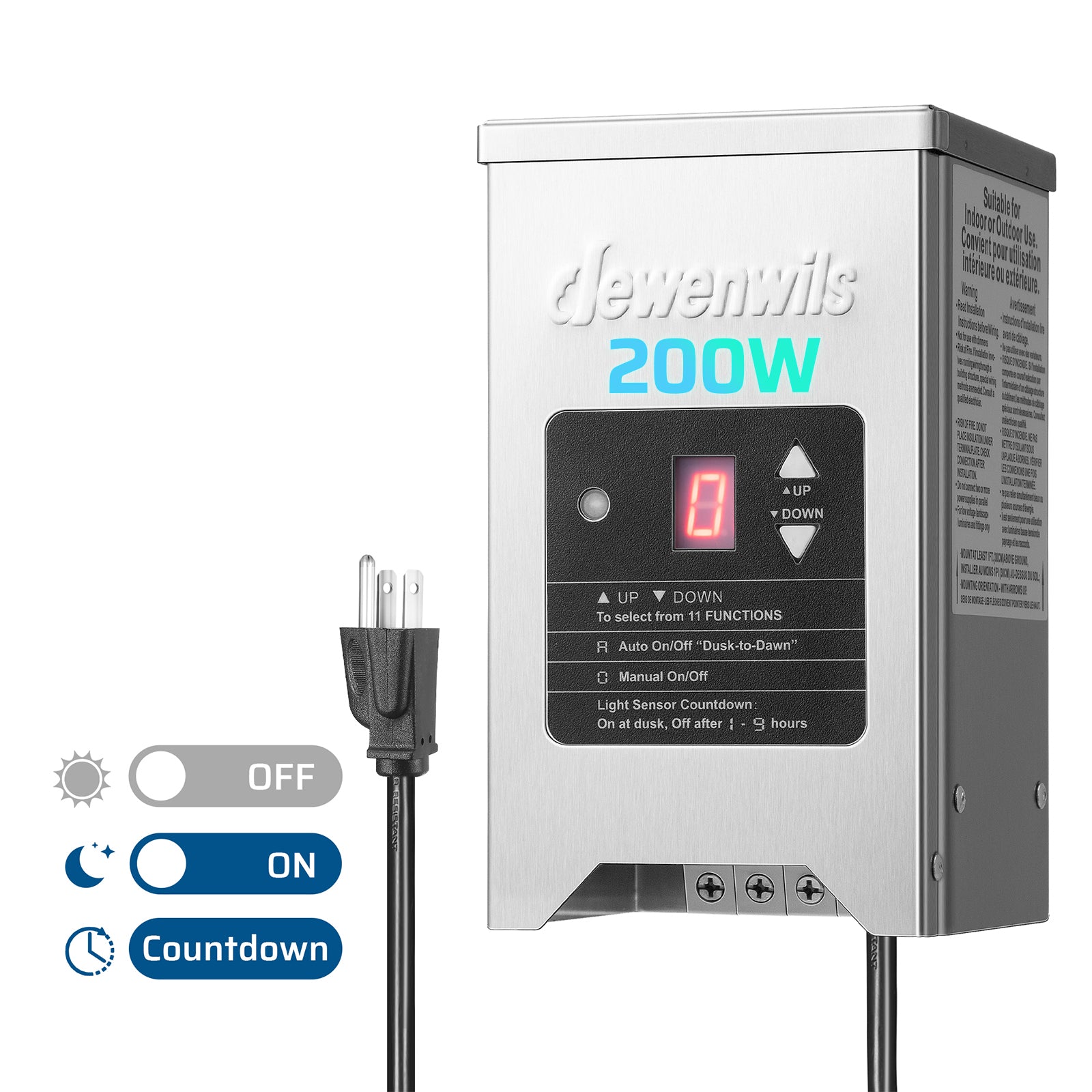 DEWENWILS 200W Low Voltage Landscape Lighting Transformer
