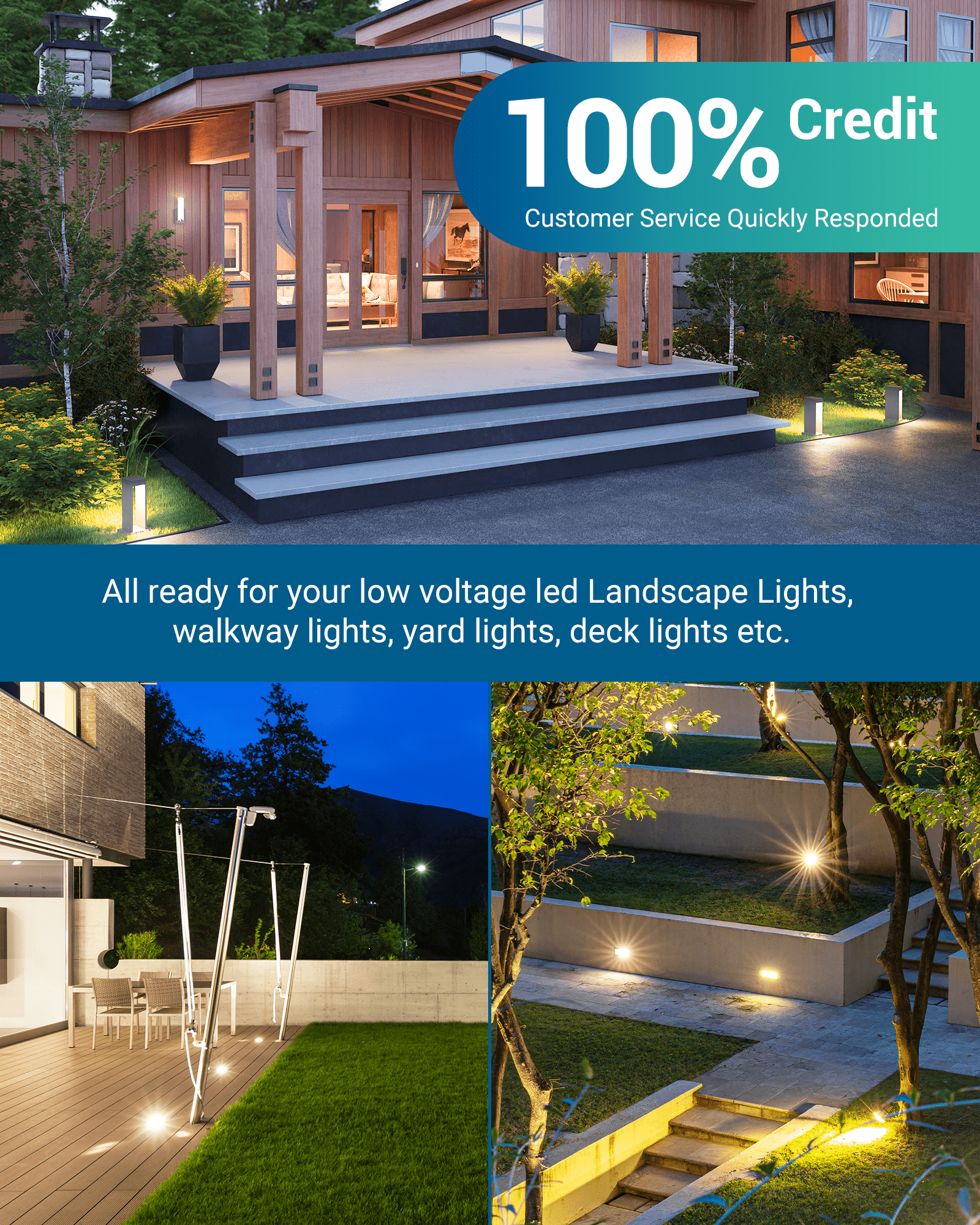 DEWENWILS 300W Low Voltage Landscape Lighting Transformer is ready for your low voltage LED landscape lights, walkway lights, yard lights, deck lights, and more