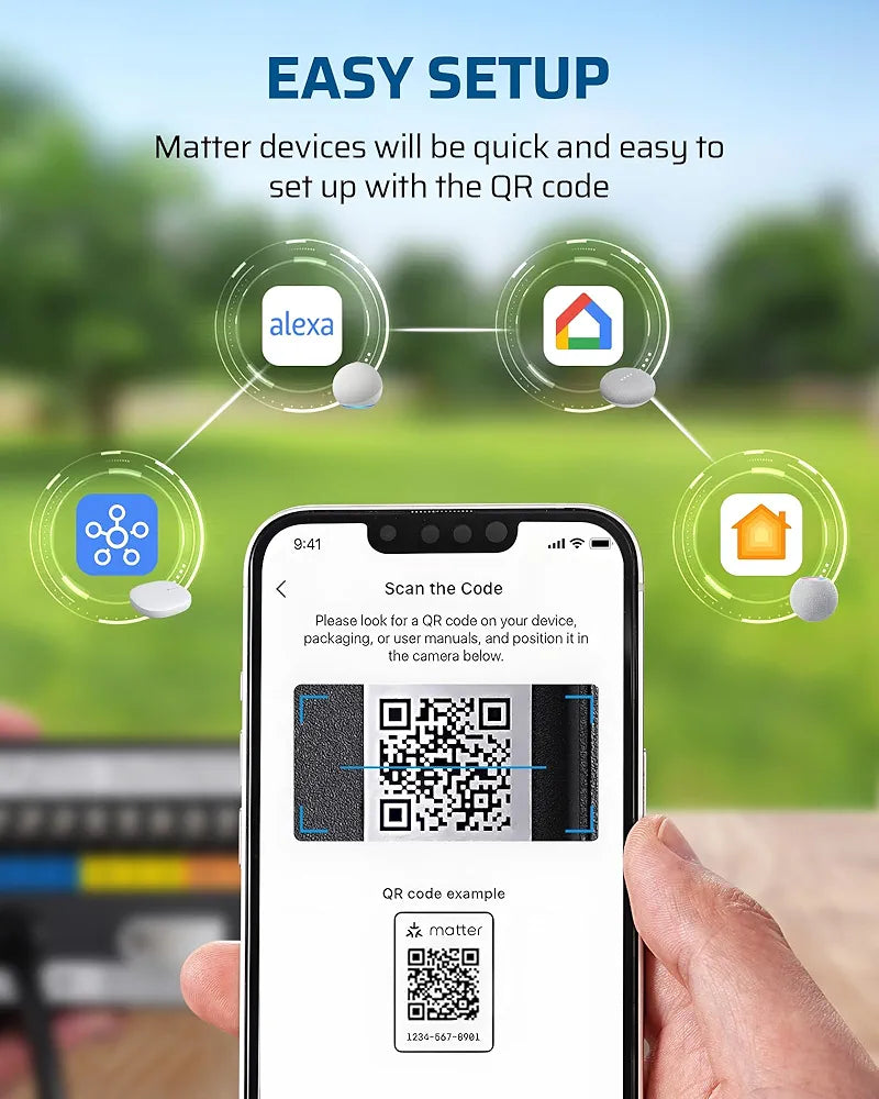 Low Voltage Landscape Lighting Transformer: Matter-enabled easy setup with QR code pairing for quick installation and seamless smart home integration